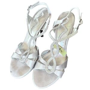 Elegant Silver Strappy Sandals by NINA